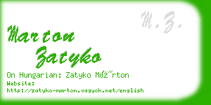 marton zatyko business card